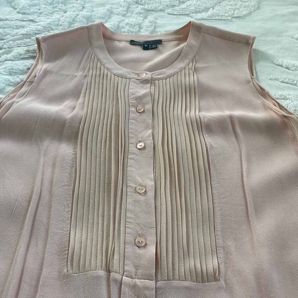 Vince blush button down tank top. Size m. - Picture 3 of 4